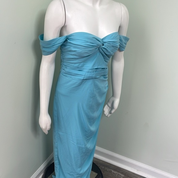 Abercrombie off the shoulder blue midi dress size small NWT - Picture 8 of 14